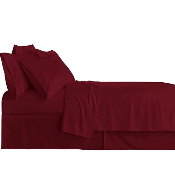 4-Piece Bed Sheet Sets, (Includes 1 Bonus Pillowcase), Twin XL, Burgundy - Picture 3 of 7